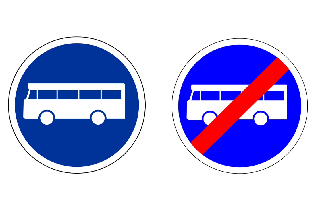 Panneaux liés aux bus texte 1